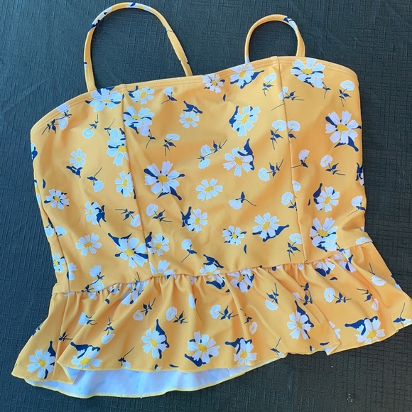 Swimsuit 2 Piece Ruffle Tummy Control Peplum Spaghetti StrapTankini Med - Picture 3 of 9